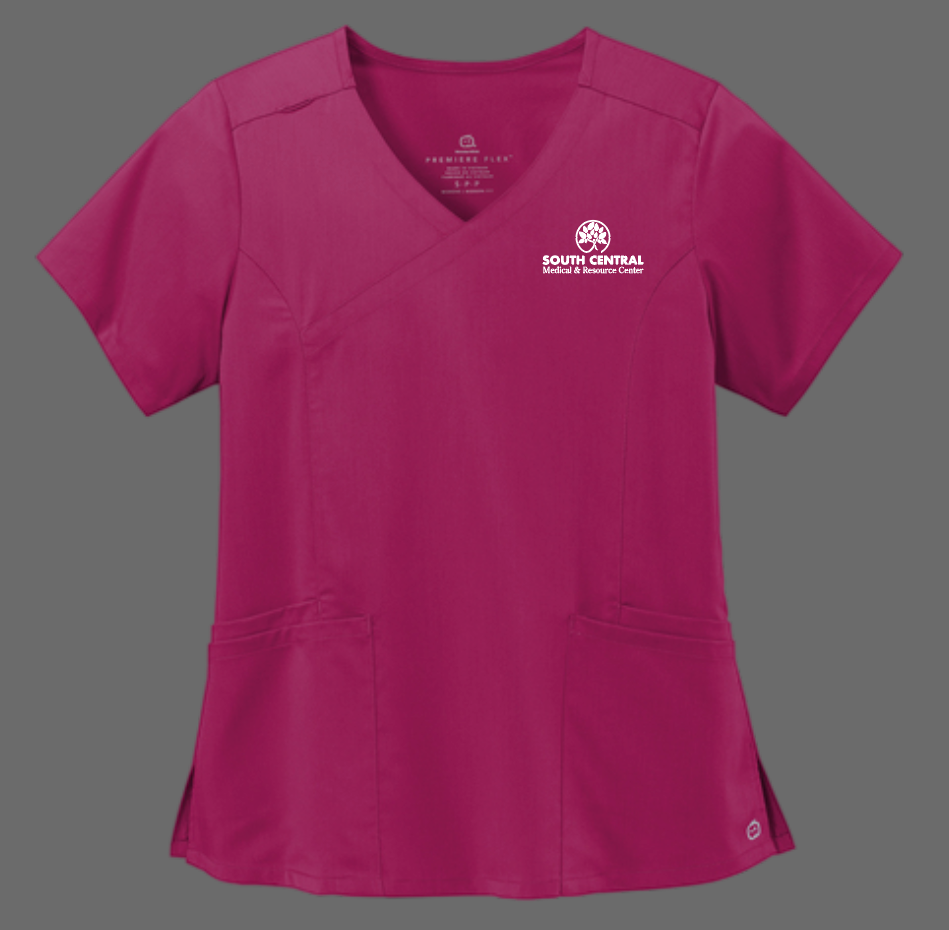 South Central Medical Women's V-neck Top (wine)