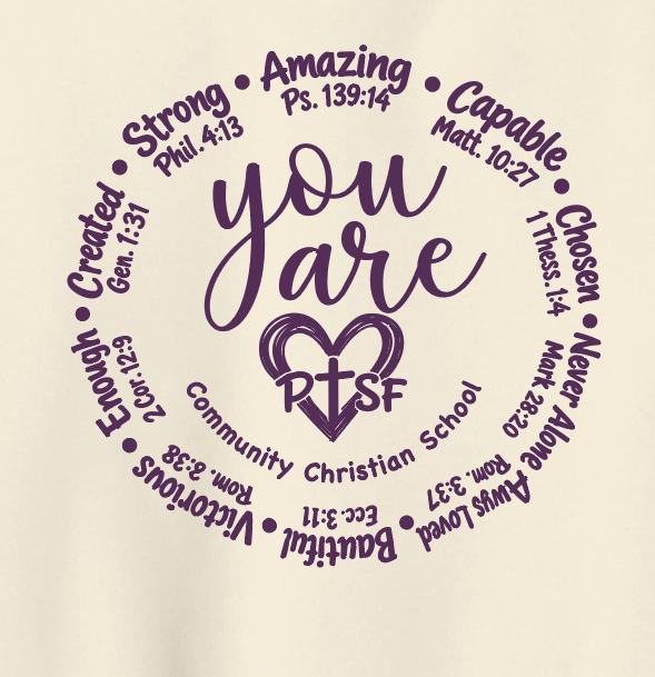 CCS PTSF/Fall Festival "You Are" Design District Crewneck Sweatshirt (cream)
