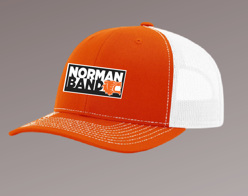 NHS Band "Block Logo" Design Richardson Tucker Cap (orange/white)