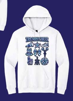 Triumph Cheer "Bling" Design Hooded Sweatshirt (white)