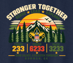 Troop 6233 & 233 & Pack 3233 "Brighter Tomorrows" Design S/S T-shirt (navy)(adult)