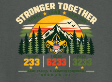 Troop 6233 & 233 & Pack 3233 "Brighter Tomorrows" Design S/S T-shirt (charcoal)(youth)
