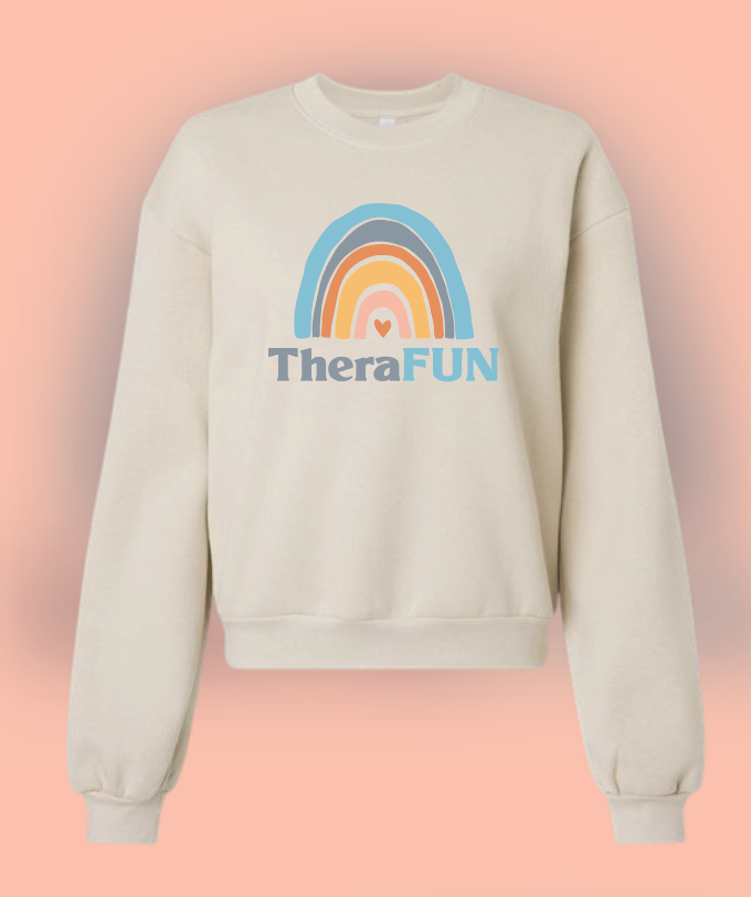 Therafun "Logo" Women's ReFlex Fleece Crewneck Sweatshirt (Bone)(reg)