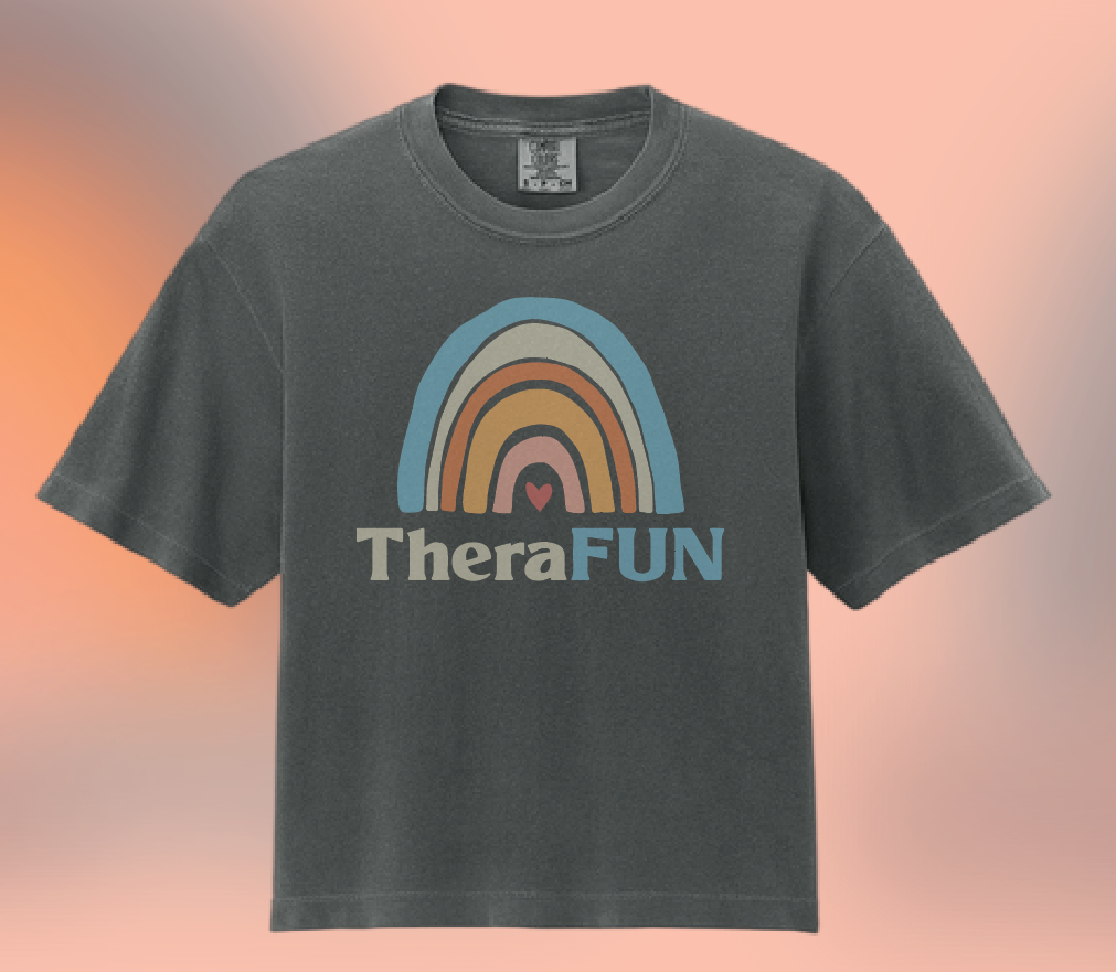 TheraFun "Logo" Design S/S Comfort Colors Women's BoxyT-shirt (pepper)(alt)