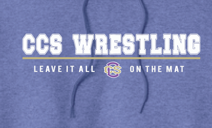 CCS Wrestling "Leave it on the Mat" Design Hooded Sweatshirt (heather purple)