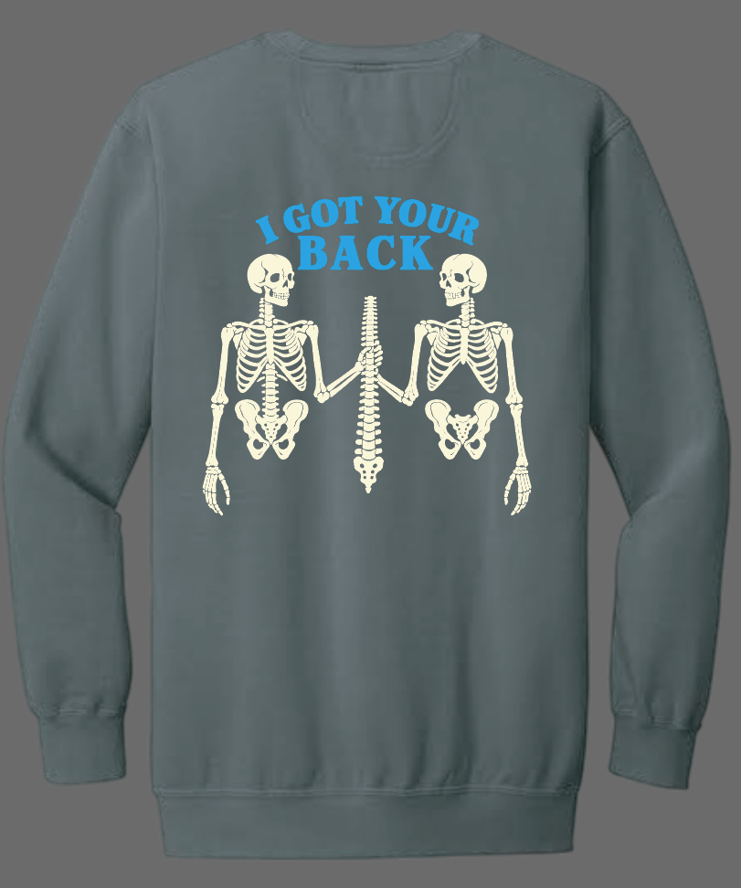 NRH Rehab "I Got Your Back" Design Comfort Colors Crewneck Sweatshirt (pepper)