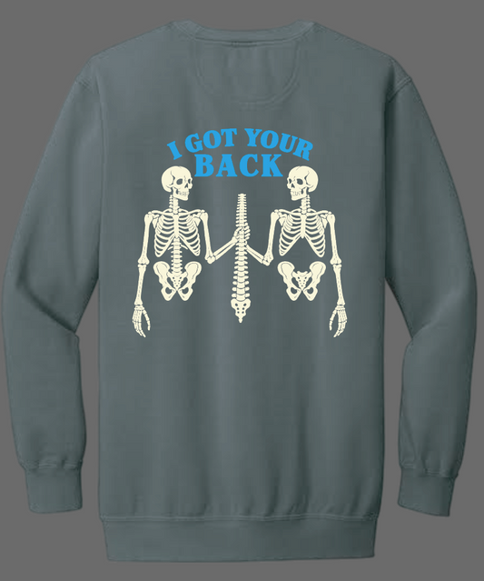 NRH Rehab "I Got Your Back" Design Comfort Colors Crewneck Sweatshirt (pepper)