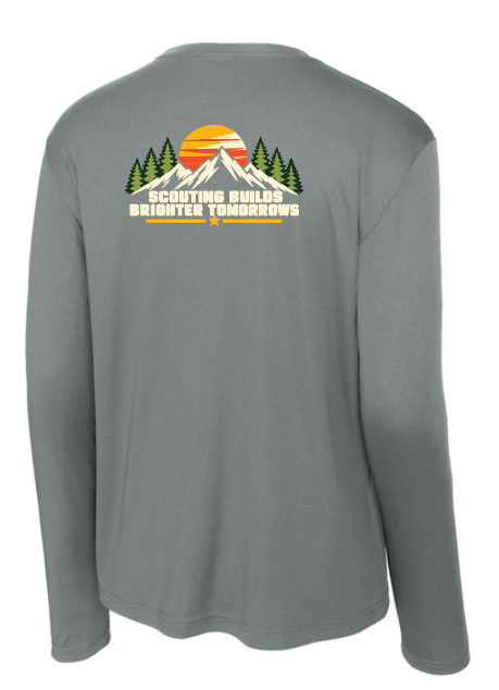 Troop 6233 & 233 & Pack 3233 "Brighter Tomorrows" Design L/S Dri-Fit T-shirt (grey)(youth/adult)