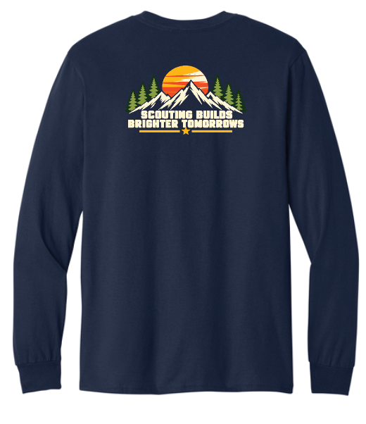 Troop 6233 & 233 & Pack 3233 "Brighter Tomorrows" Design L/S T-shirt (navy)(adult)